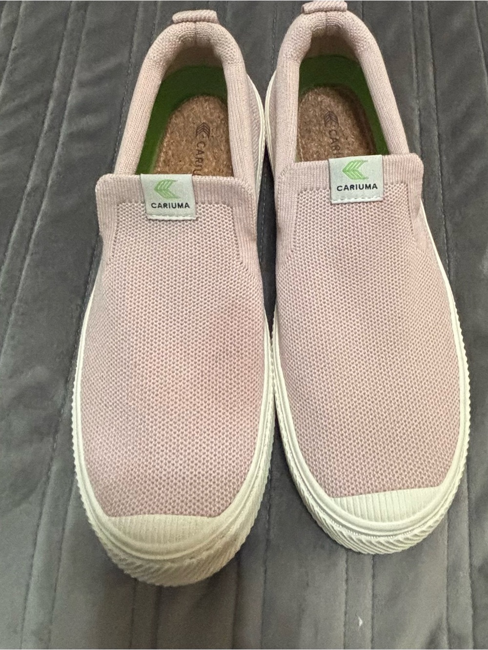 Cariuma Women’s Slip-On Knit Loafers in Light Pink